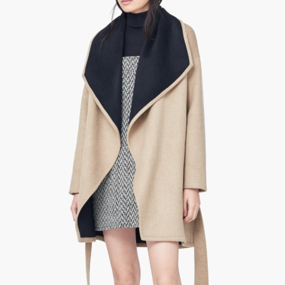 Mango Wide Lapel Wool-Blend‎ Coat